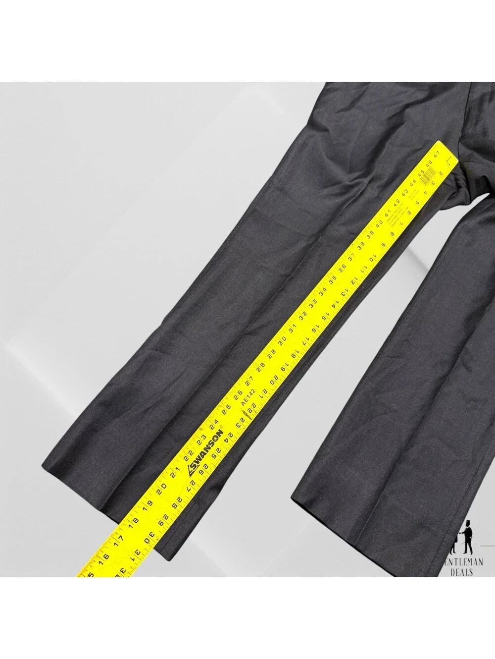 Mark Pomerantz Wool Charcoal Solid Bespoke Dress Pants Trousers 33x30